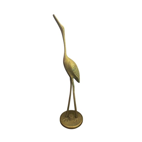 Vintage brass 12” crane figure - Picture 1 of 5